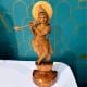 Handcrafted Wood Flute Krishna Statue